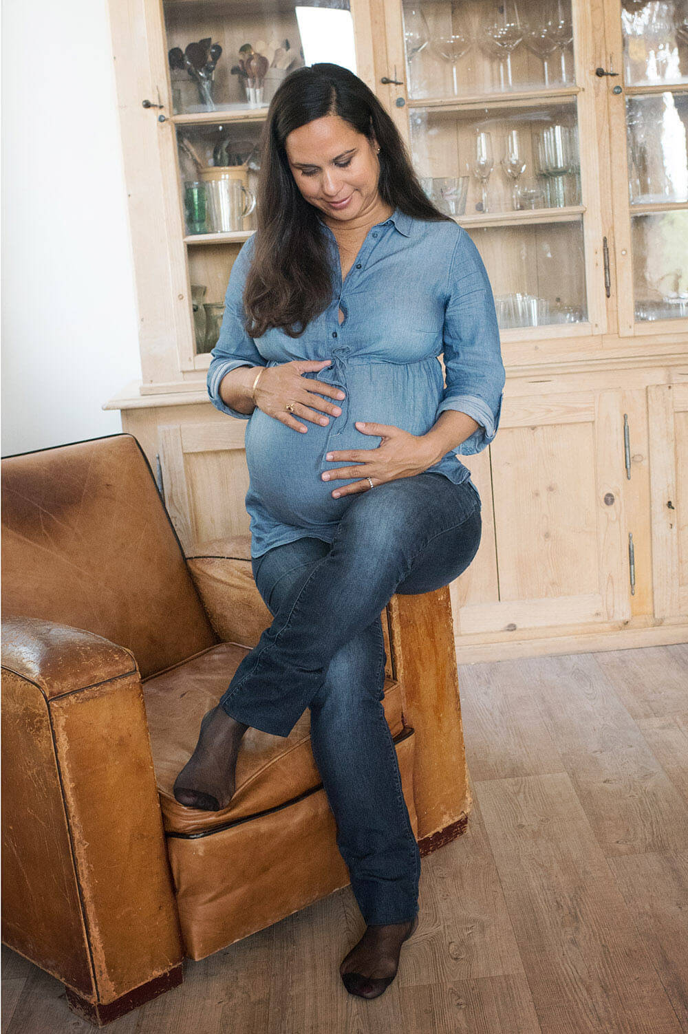 Portrait d'une femme enceinte.