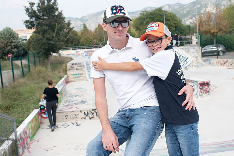 Avec mon père au Skate Park à Marseille.