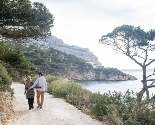 Balade amoureuse dans les Calanques Marseillaises.