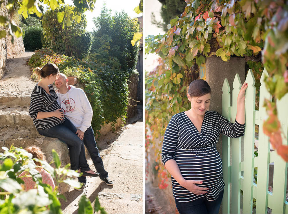 Couleurs chaudes pour le portrait d'une maman enceinte.